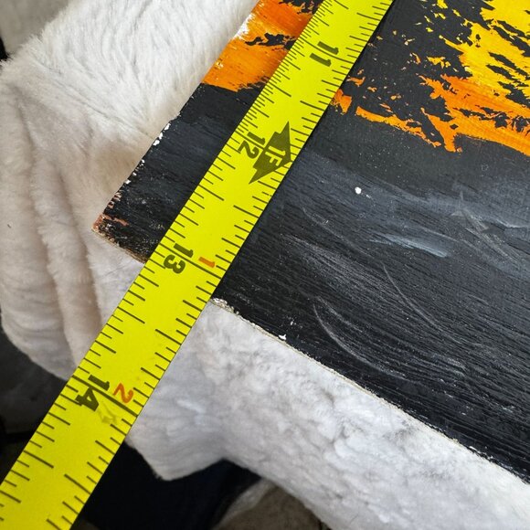 Sunset Forest Silhouette Acrylic Painting On Wood Panel by Pencil to Paint - Picture 7 of 7